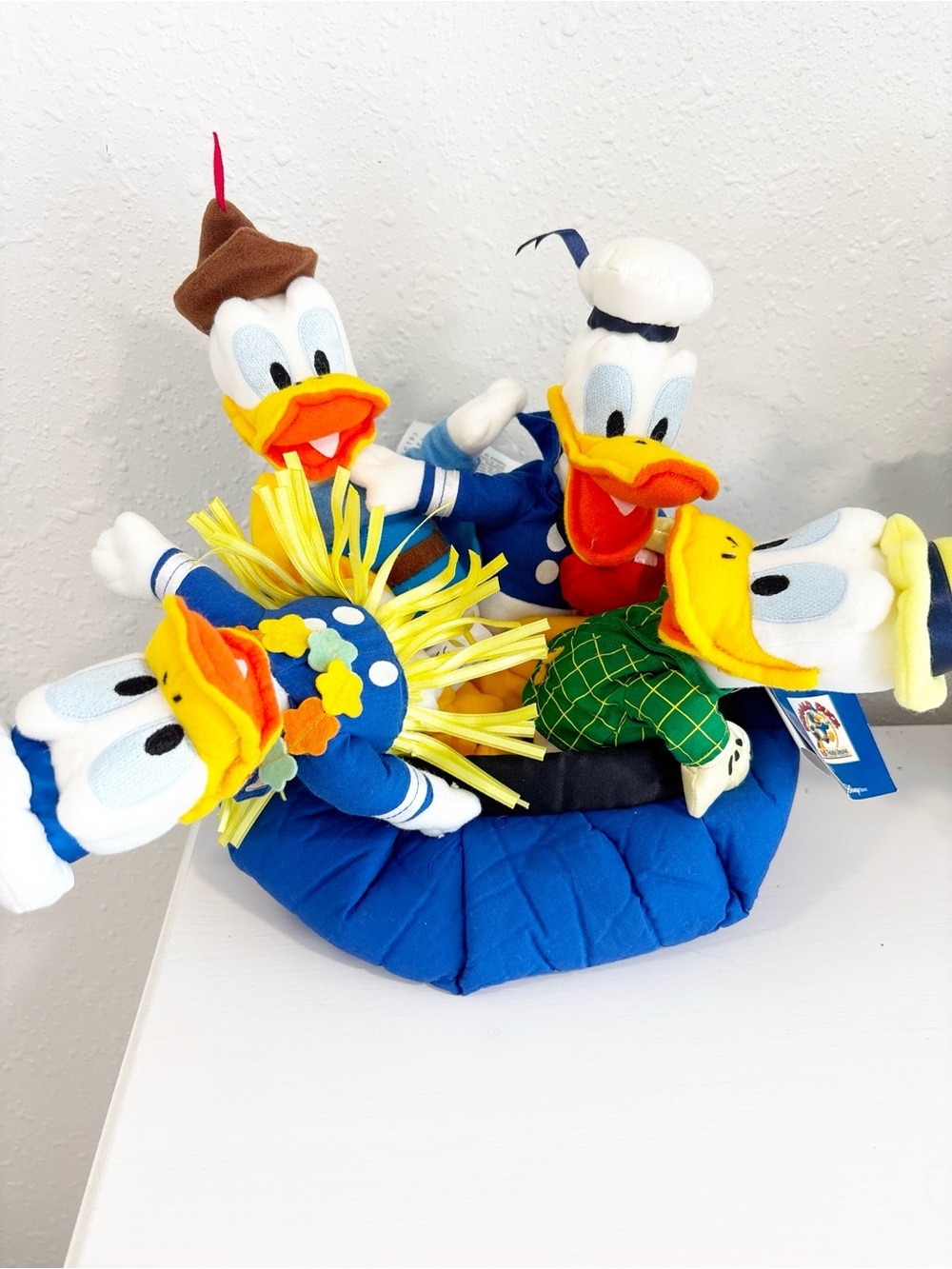 Disney Donald Duck Plush with The Disney Store Tag in Blue, Yellow, Green. - Picture 1 of 2